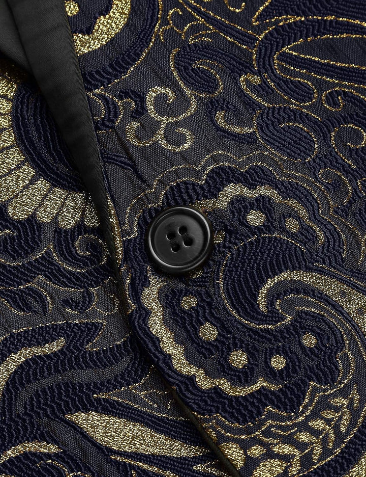 Coofandy Men's Floral Tuxedo Jacket Luxury Embroidered Suit Wedding Blazer Dinner Tuxedo for Party B
