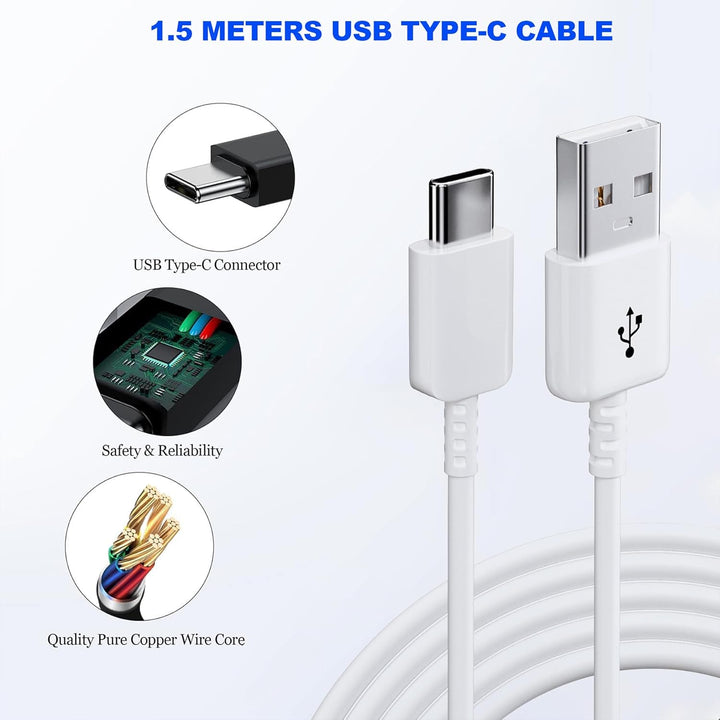 Ladegerät Schnellladung für Samsung Handy, (2-Pack) Adaptives Schnellladegerät Netzteil mit USB Typ