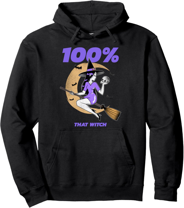 100% Hexe lustiges Kostüm Halloween Pullover Hoodie