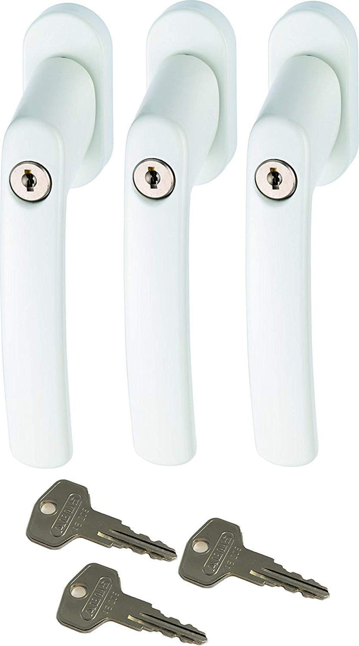 ABUS FG200 W SB abschliessbarer Fenstergriff, weiss im Set 3 Stück