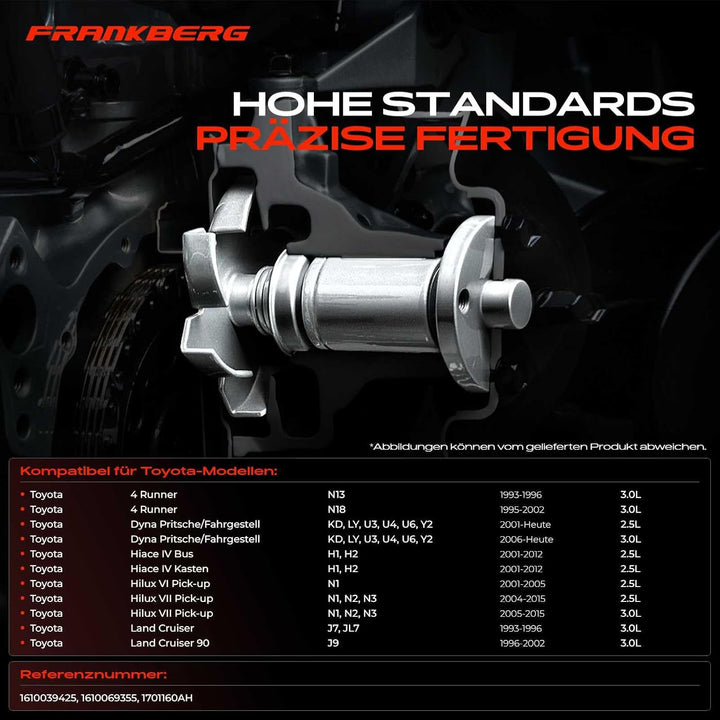 Frankberg Wasserpumpe Kompatibel mit 4 Runner N1 N18 3.0L 1993-2002 Dyna KD LY U3 U4 U6 Y2 2.5L 3.0L