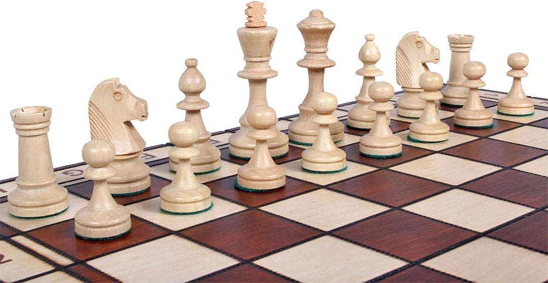 Sunrise Chess & Games Hochwertige dekorative handgefertigte hölzerne Schach Set Amsterdam 40cm x 40c