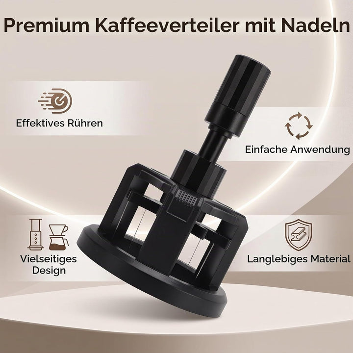 WDT Tool, Rührer-Verteilungswerkzeug, Verstellbare Nadelhöhe, Aluminiumlegierung, Edelstahl, Kaffeev