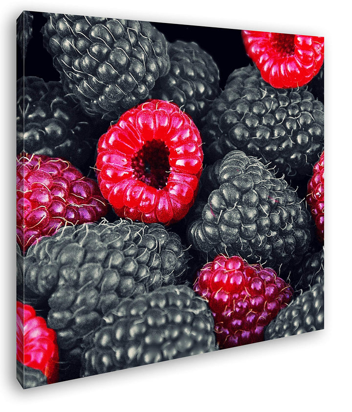 deyoli Himbeeren und Früchte im Format: 60x60 als Leinwandbild, Motiv fertig gerahmt auf Echtholzrah