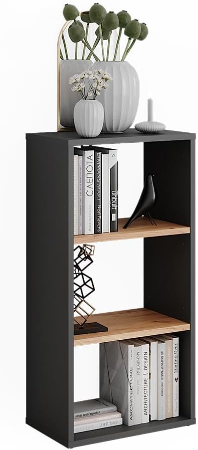 Vicco Standregal Orlando, Anthrazit/Goldkraft Eiche, 40 x 80.1 cm, mit verstellbaren Einlegeböden zu
