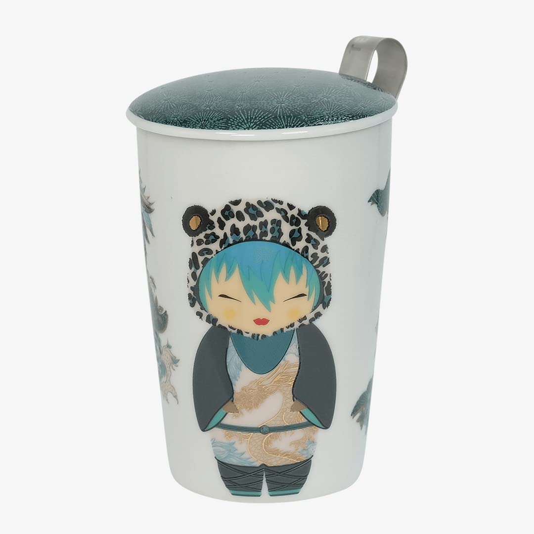 Eigenart TEAEVE Teebecher "Little Animals - Leo", Becher mit Sieb + Deckel im Geschenkkarton
