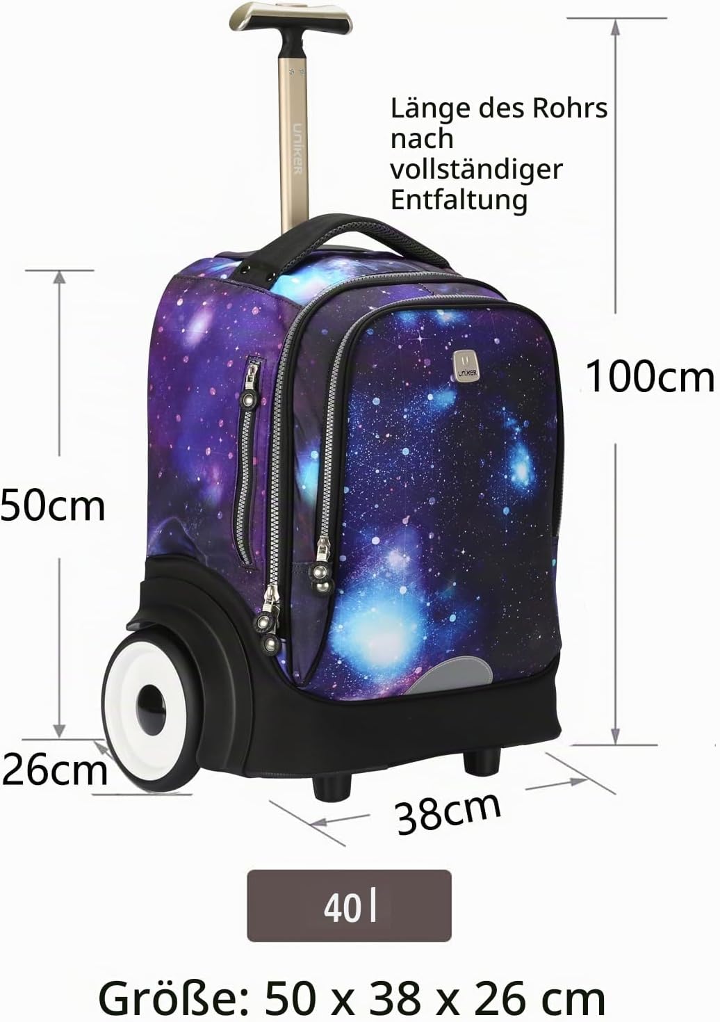Laptoptasche mit Rollen für 15,6 Zoll Laptops, Krankenschwestertasche auf Rädern, Rollkoffer, T5 - G