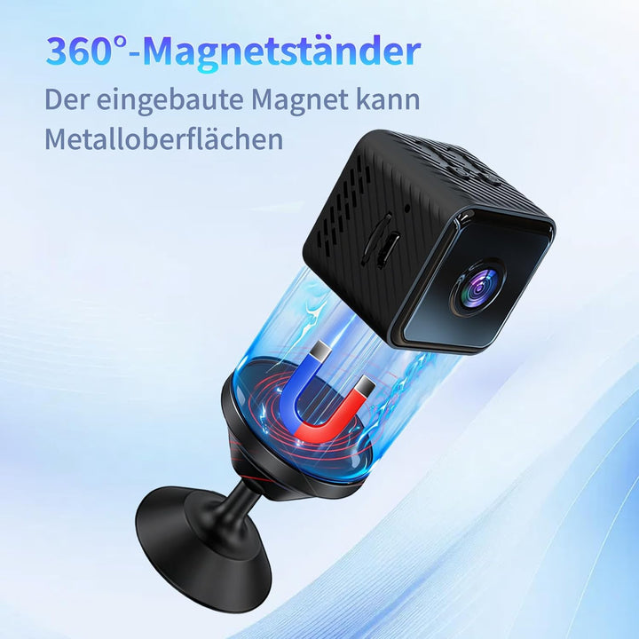 Mini Kamera Überwachung Innen, Überwachungskamera Langer Akkulaufzeit, Kostenloser Cloud-Speicher, H
