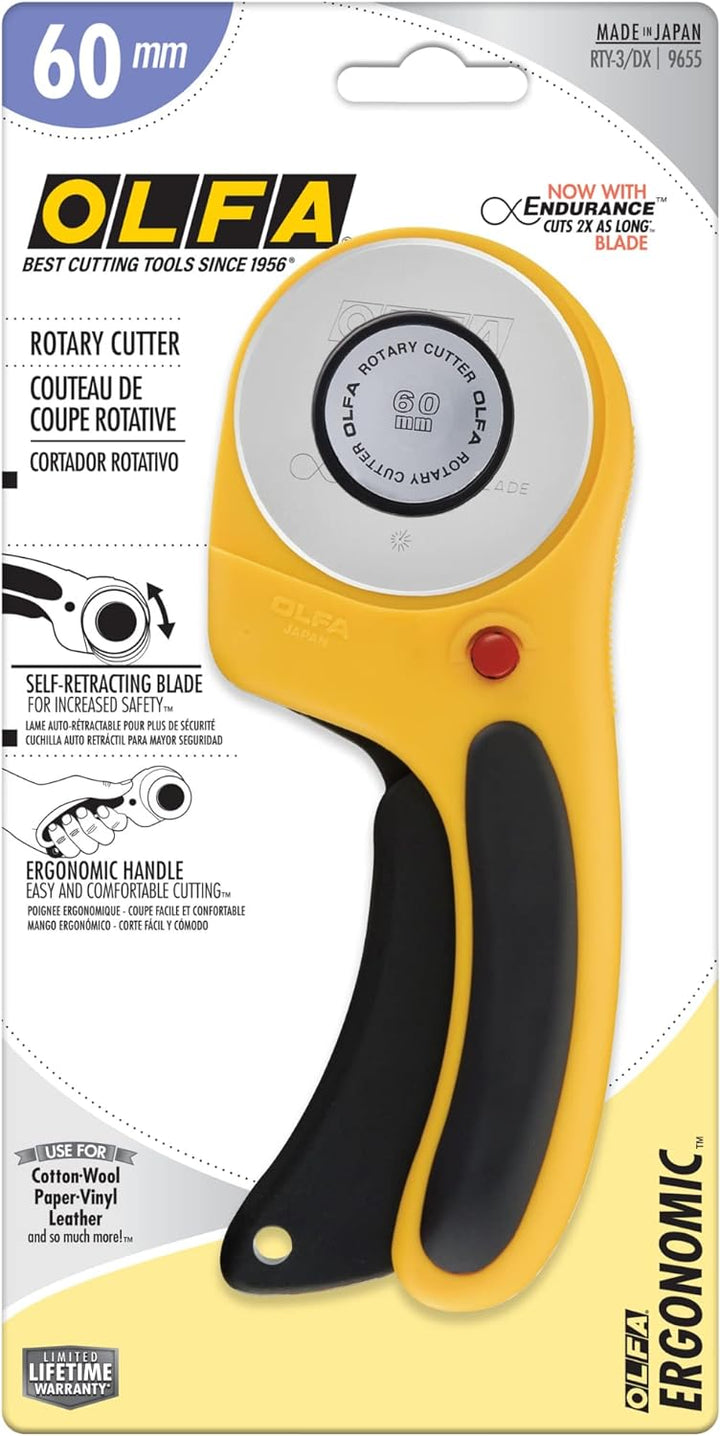 Olfa Rty3/ DxDeluxe Rollenschneider 60 mm 60mm Rotationsmesser RTY-3/DX, 60mm Rotationsmesser RTY-3/