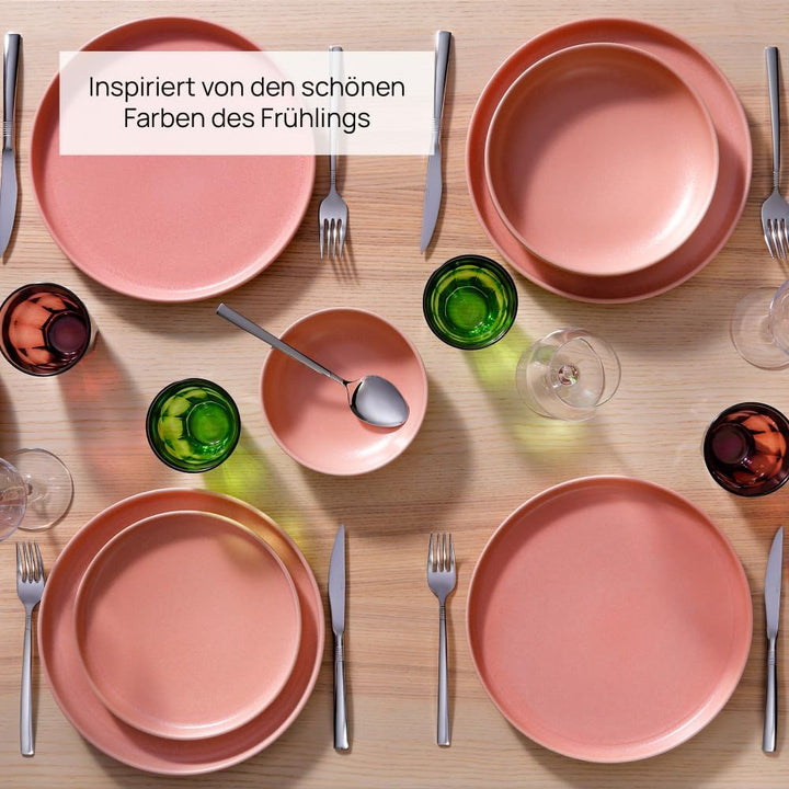 James Cooke - Bliss - Tiefe Teller Ø22cm - 2er‑Set – Rosa – Steinzeug – Spülmaschinen- & Hitzebestän