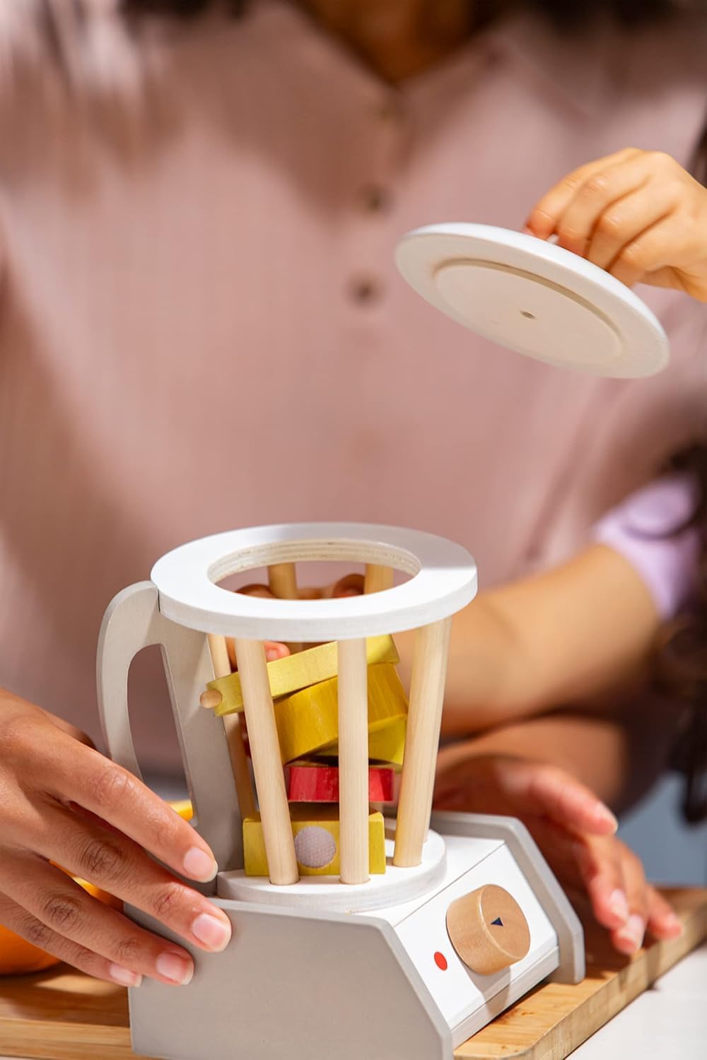 EverEarth Kinder Smoothie Mixer Spielset mit Früchten und Zubehör - Kindermixer Holzspielzeug Set fü