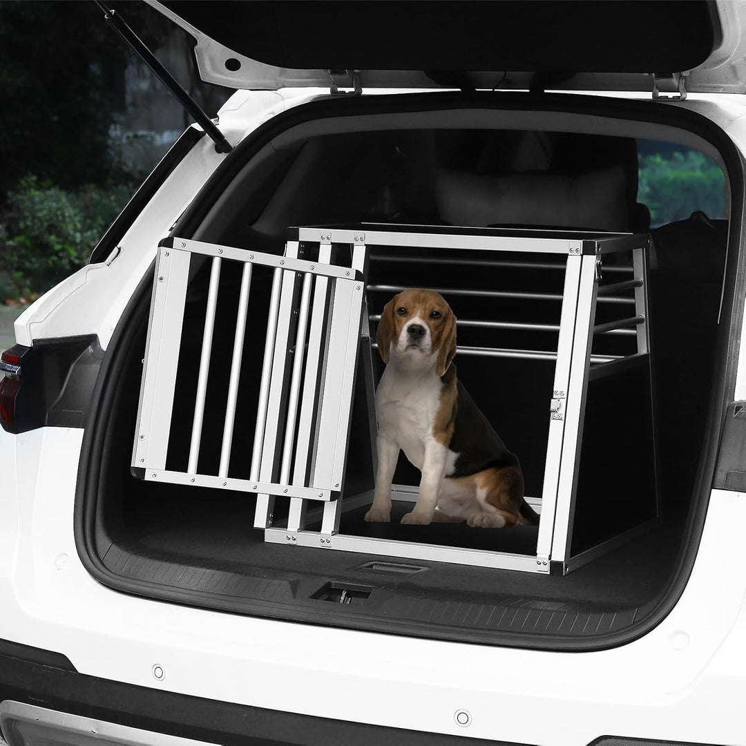 EUGAD Hundetransportbox Alubox Reisebox Autobox für kleine Hunde Beagle, Französische Bulldogge, kle