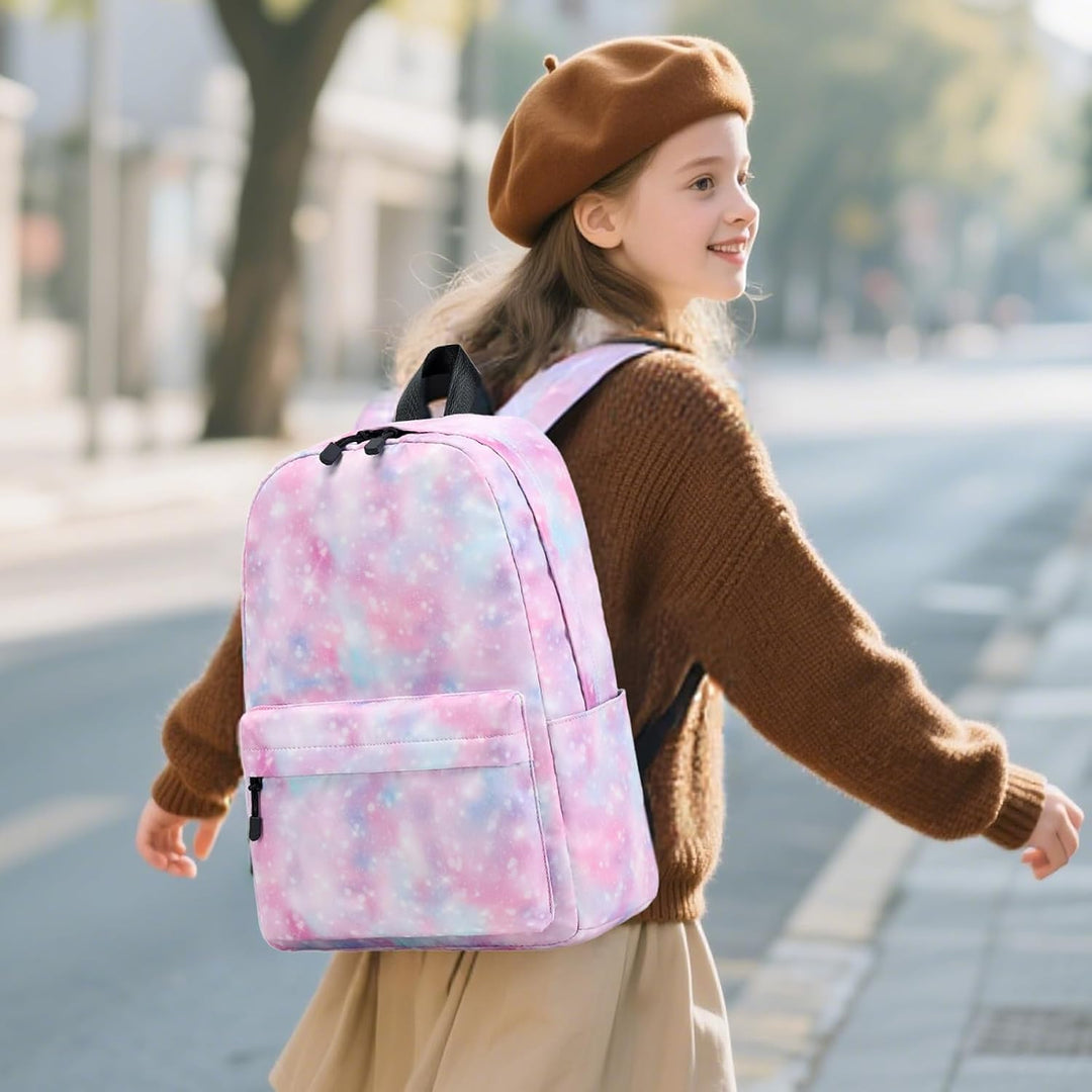 Lohol Leichter Schulrucksack für Mädchen, Kinder-Schulranzen-Rucksack mit Galaxie Aufdruck (Traumhaf