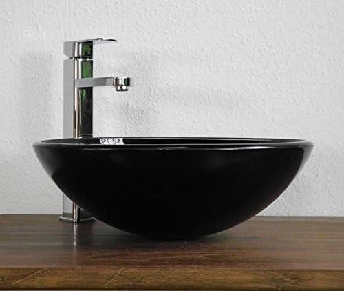 Art-of-Baan® Glas-Designwaschbecken I edles Waschbecken I hochwertiges Handwaschbecken in Schwarz I