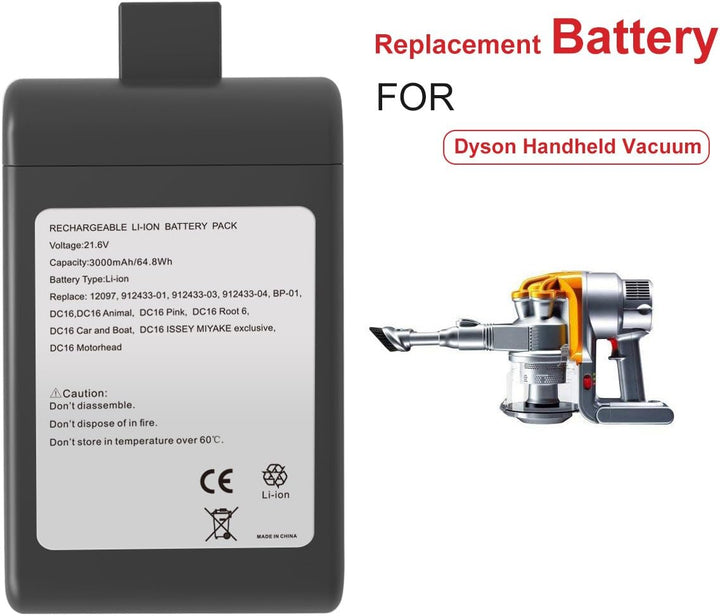 ARyee DC16 Akku kompatibel mit Dyson DC16, DC12, DC16 Animal, DC16 Root-6-Handstaubsauger, Ersatz fü