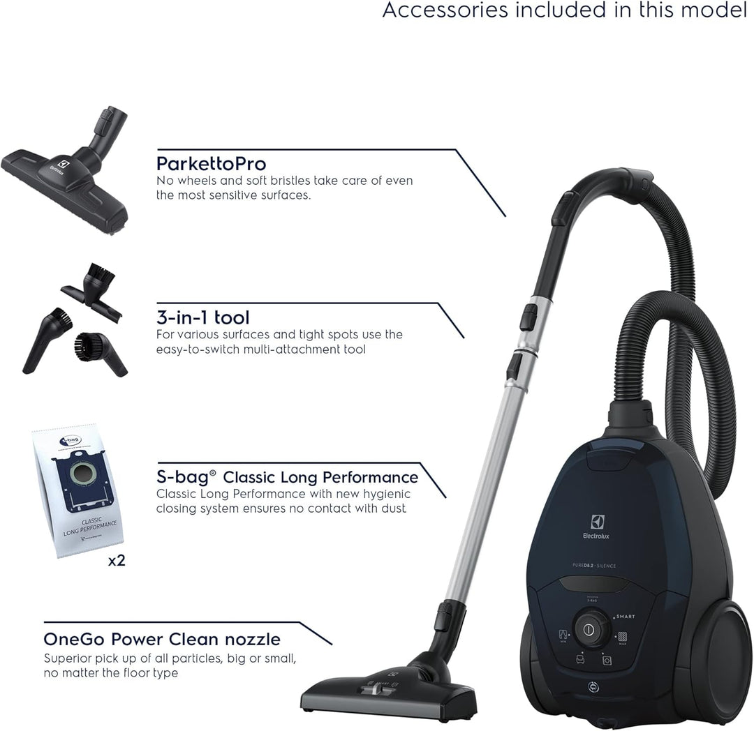 Electrolux PD82-4ST Staubsauger mit Beutel, max. Leistung 600 W, AeroPro Absaugsystem, 2 Bürsten, 3-