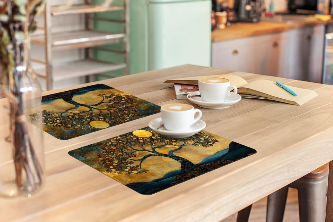 KitchenYeah© Platzsets Abwaschbar 6-Teilig 45x30 cm Tischsets Platzdeckchen rutschfeste Platzset Unt