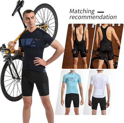 Santic Trägerhose Fahrrad Herren Kurz Sitzpolster Bib Shorts Hosen Rennrad Gepolstert Radlerhose Pol