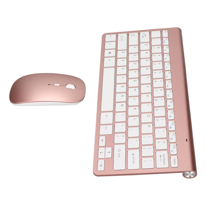 Kabellose Tastatur, Computertastatur mit UV-Beschichtung (Roségold), Roségold