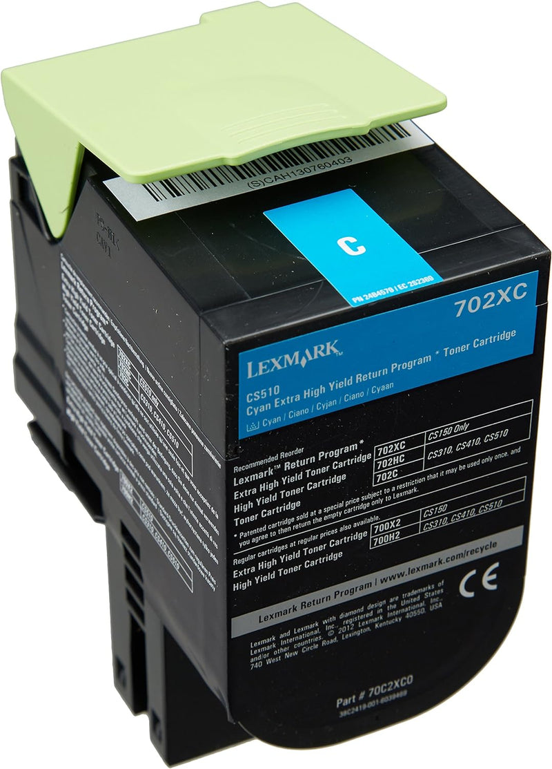 Lexmark 70C2XC0 High Capacity Return Program Toner Cartridge, cyan