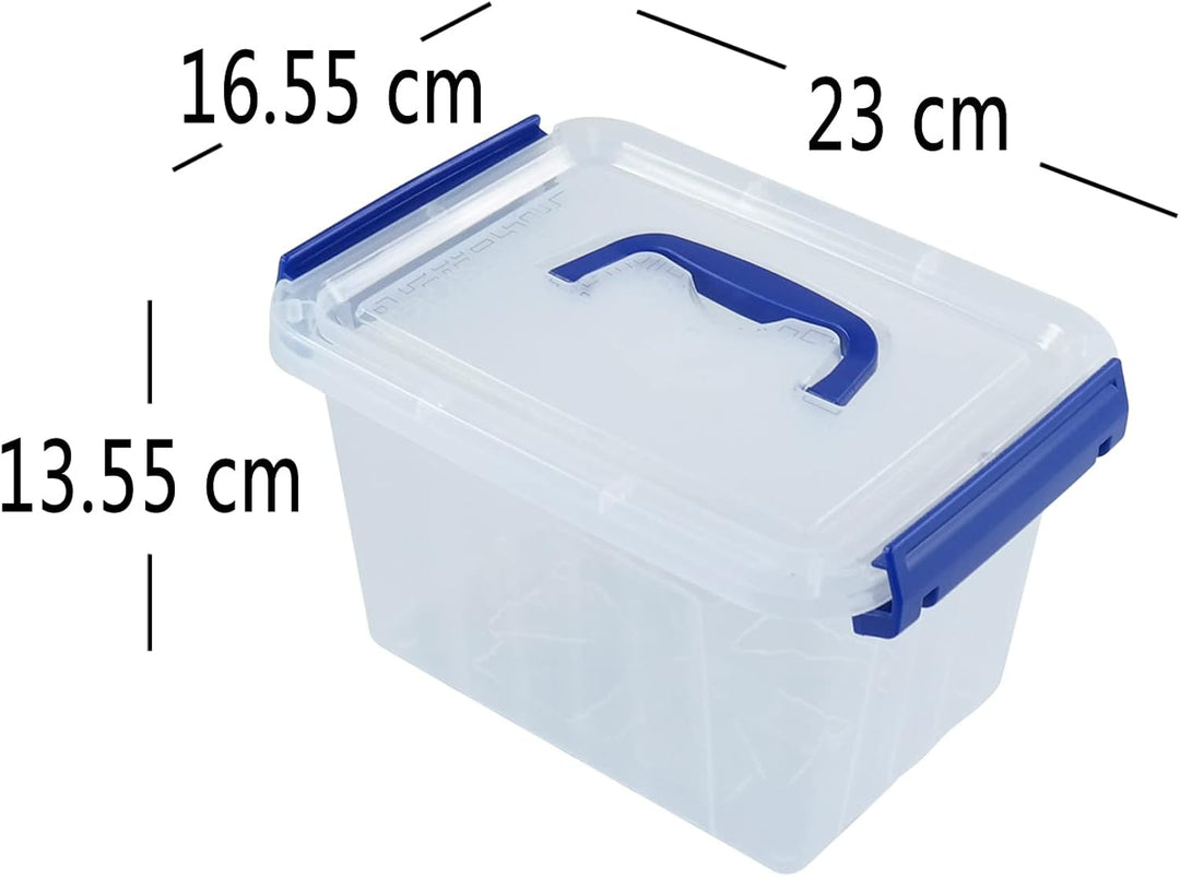 Buyitt Kleine Aufbewahrungsbehälter, Kunststoff, mit Deckel/Griffen, transparent, 6 Stück, 3 l, 3 L