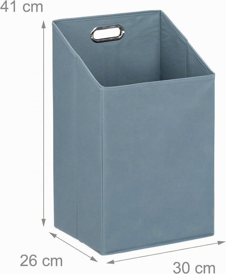 Relaxdays Badregal mit Wäschekorb aus Bambus HBT 95 x 40 x 30 cm Badschrank mit 2 Ablagen für Badacc