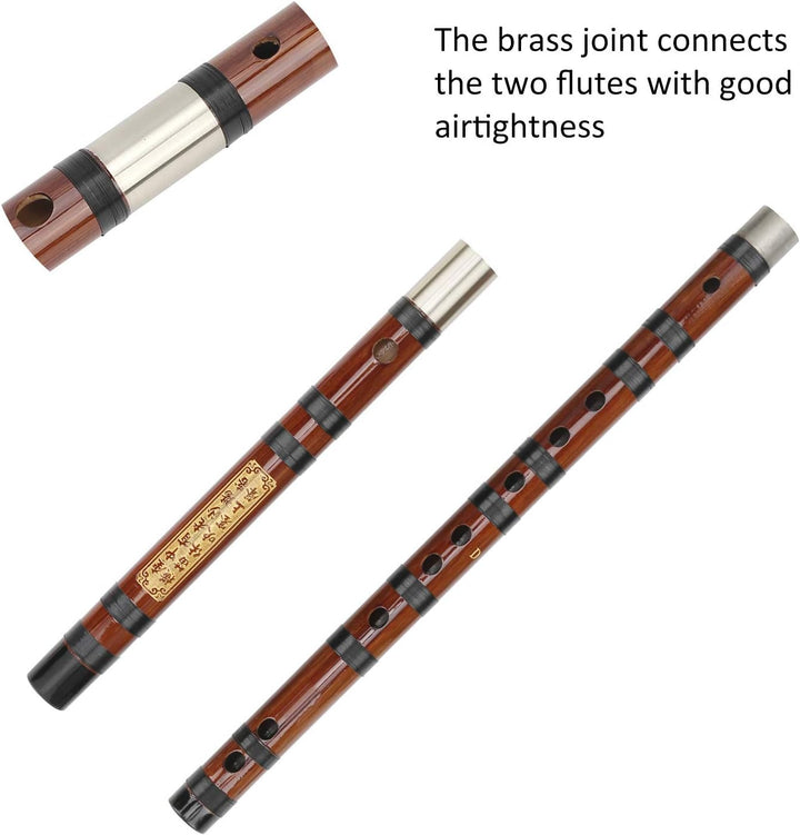 Eujgoov Flöte Bambusflöte, D-Key Dizi Bitter Bambusflöte Traditionelles Chinesisches Instrument mit