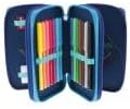 Herlitz Etui TriCase 31teilig befüllt, Dip Dye Blue/Turquoise, 1 Stück