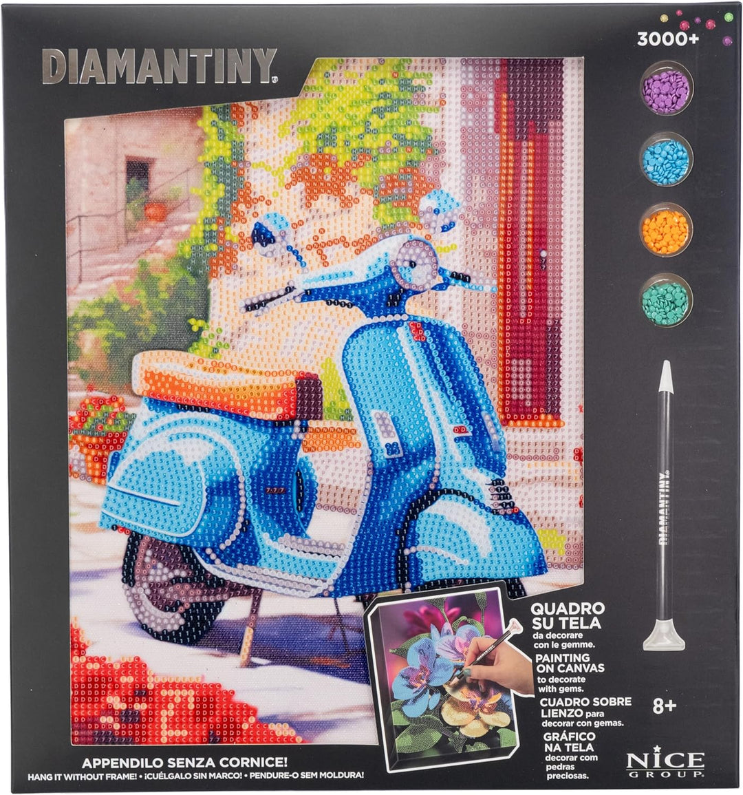 DIAMANTINY Level Up – Bild – Creative Art Diamond Painting Kit – Mosaik Retro Motorrad