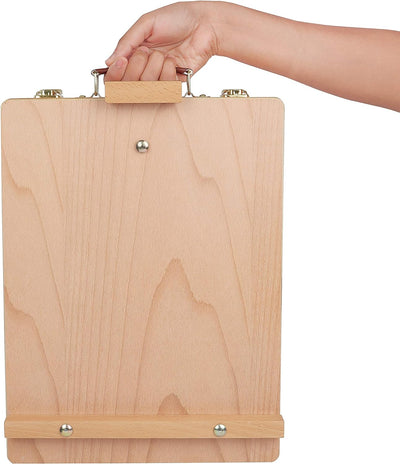 Kurtzy Staffelei Tisch Tischstaffelei Holz mit Malkoffer – Koffer Tischstaffelei Leinwand Aufsteller