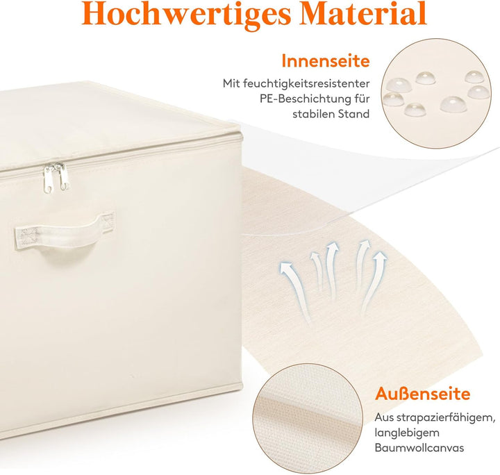 Lifewit 60L Bettdecken Aufbewahrungstasche mit Griffen, Aufbewahrungsbox mit Deckel, Kleideraufbewah