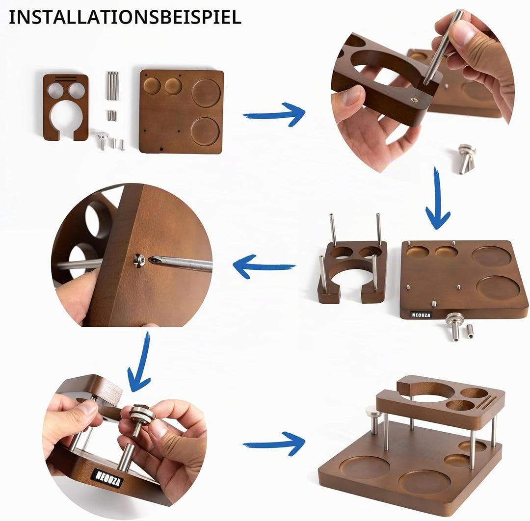 NEOUZA Espresso-Tamper-Organizerstation für 51/53/58 mm Tamper-Verteiler, Siebträger-Halter, Stopfma