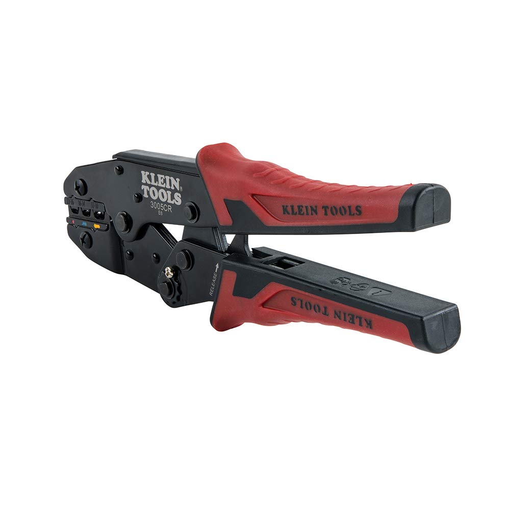 Klein Tools 3005CR Draht-Crimper Werkzeug, Ratsche isolierte Klemmzange für 10 bis 22 AWG Draht, Cri