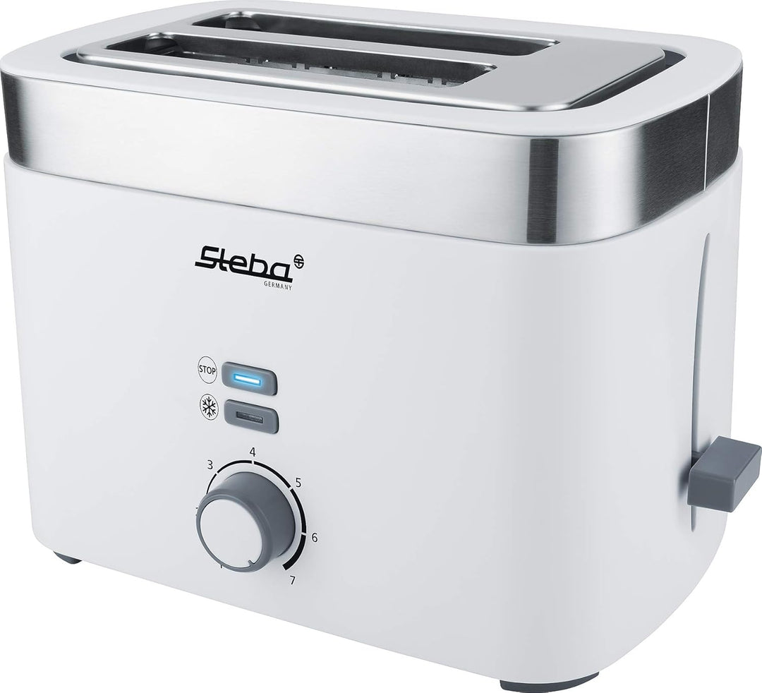 Steba Toaster TO 10 Bianco | Doppel-Schlitztoaster f?r 2 Scheiben Toast | 7 Br?unungsstufen einstell