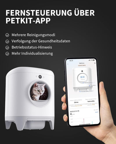 PETKIT Pura X Selbstreinigende Katzentoilette XSecure/Odor Removal/APP Control Automatische Katzento