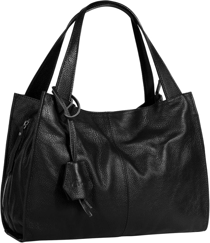 Shopper Echt Leder Damen Made in Italy, Smartphonefach, Ledertasche Damen, Handtasche Echtleder, Umh