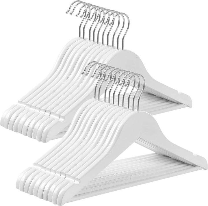 SONGMICS Kinderkleiderbügel, 20er Set Kleiderbügel Kinder, 35 cm Lange Bügel aus Holz, Massivholz, m