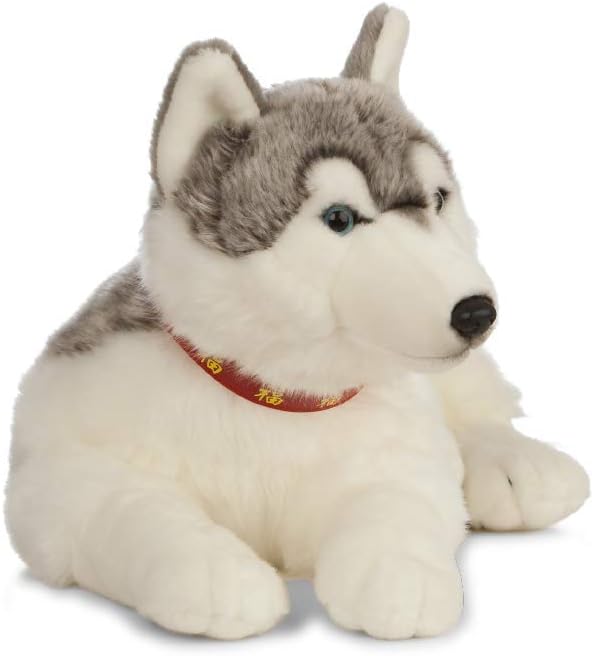 Living Nature Soft Toy - Grosses Stofftier Husky , grau und weiss (60cm) Husky (60cm), Husky (60cm)