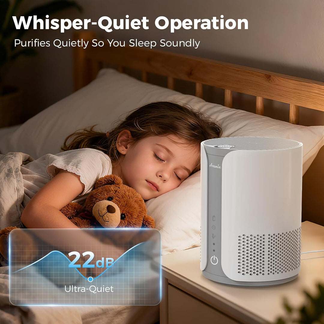 Avamia Luftreiniger mit H13 HEPA-Filter Aromatherapie-Diffusor, 3 Geschwindigkeitsstufen, Leise 22dB