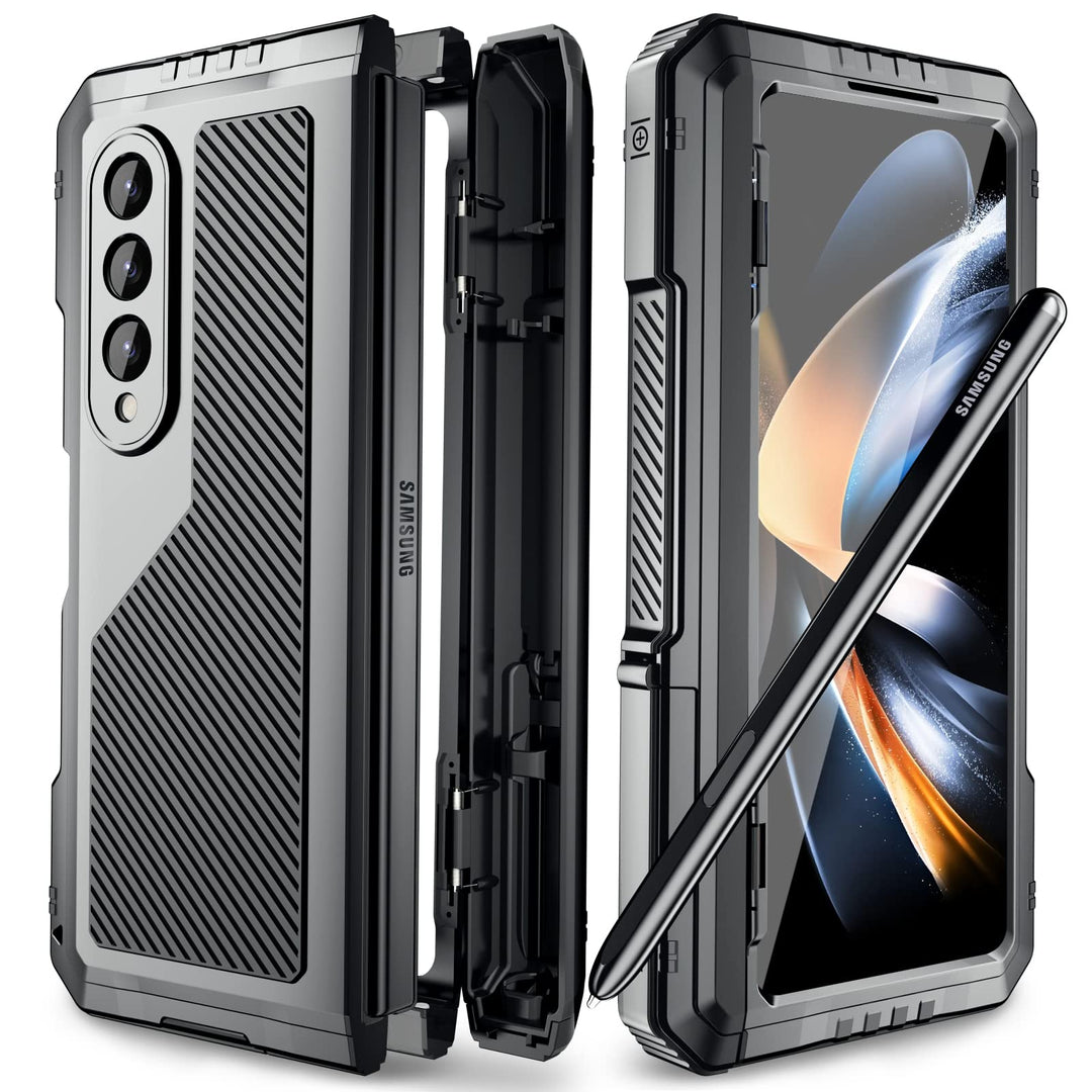 Beeasy für Samsung Galaxy Z Fold 4 Hülle, 360 Grad Outdoor Stossfeste Schutzhülle mit S Pen Halter u