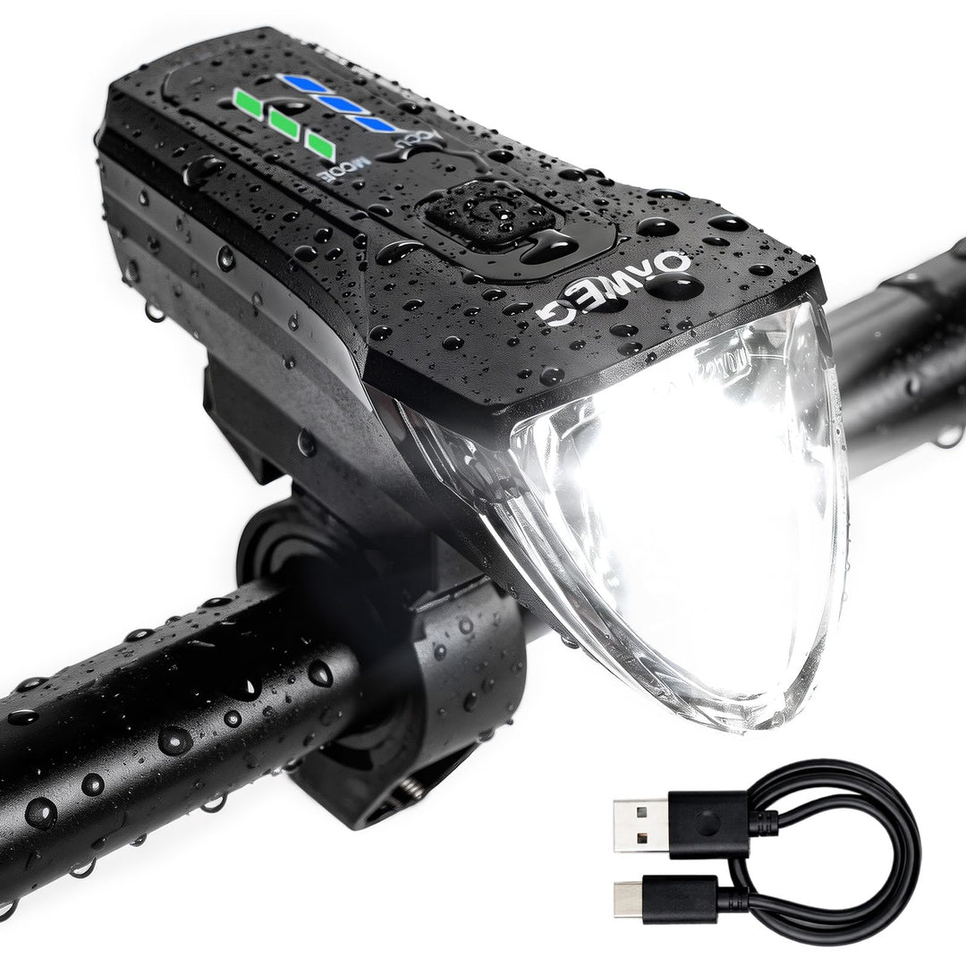 Fahrradlicht Vorne StVZO, Osram LED mit Auto-Sensor 4 Leuchtmodi, IPX4 wasserdicht, USB-C wiederaufl