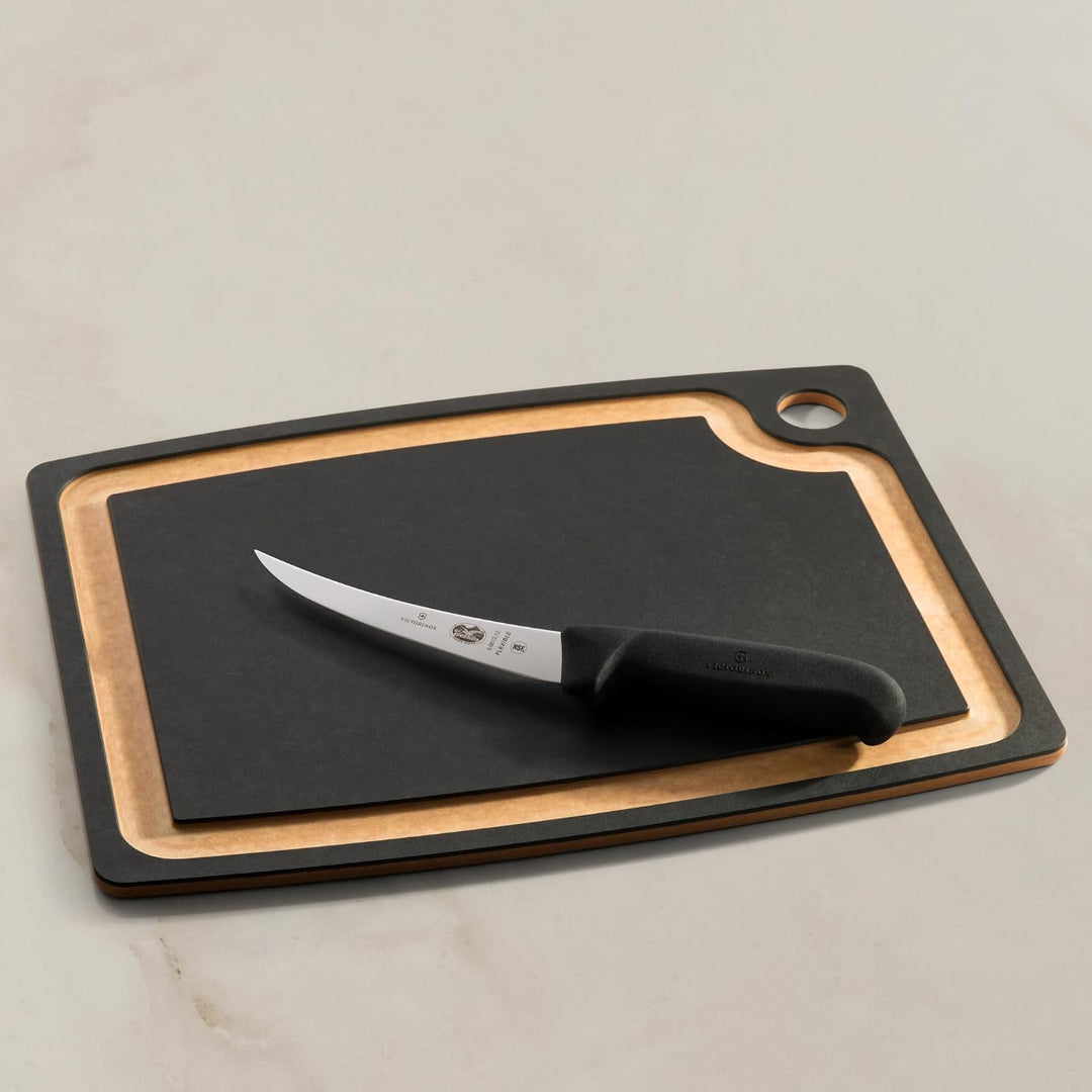 Victorinox Fibrox Ausbeinmesser, Scharfes Küchenmesser für Fleisch und Fisch, 12 cm, Gebogene Klinge