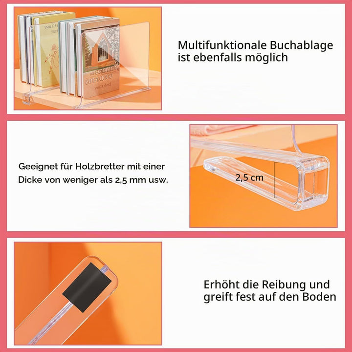 16 Stück Transparente Acryl Regal Wandregal, Multifunktionaler Regaltrenner, Verstellbarer Kleideror