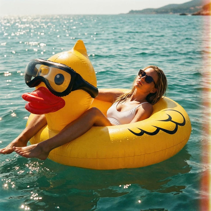 Float Joy Ente Aufblasbare Schwimmring 106cm Schwimmtier für den Pool Verdickte Schwimmreifen Erwach