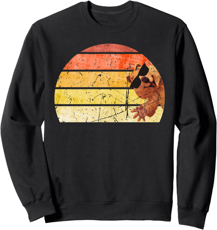 Fun Quokka Retro Sonnenuntergang am Strand Sweatshirt
