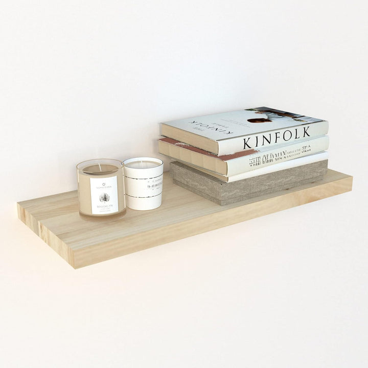 Henor Wandregal Holzwandregal 50 x 15 x 3 cm. Laden Sie 30 kg. Kiefernholz Natur 50 Kiefer F-15 Cm.,