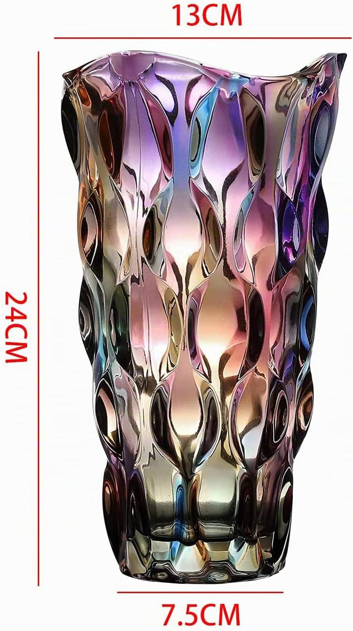 Hey_you Glas Blumenvase,Moderne minimalistische Vase Nordic Glass Floral Handmade Flower Arrangement