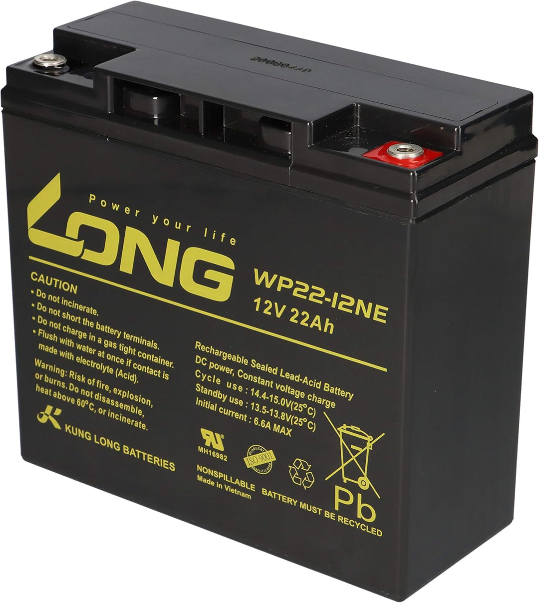 Kung Long Akku 12V 22Ah - Kompatibel mit Weidezäune WP22-12NE