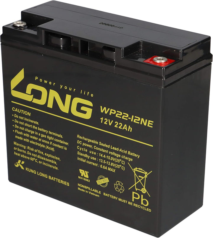 Kung Long Akku 12V 22Ah - Kompatibel mit Weidezäune WP22-12NE