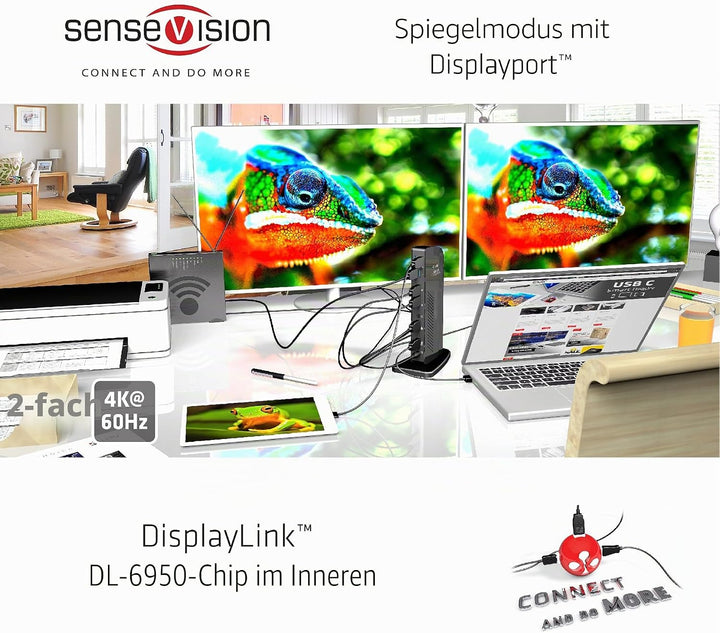 Club 3D CSV-1460 USB 3.0 Dual Display 4K 60Hz Docking Station Schwarz
